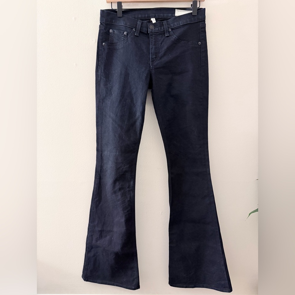 RAG BONE Elephant Bell flare Jeans dark indigo blue Y2K 28